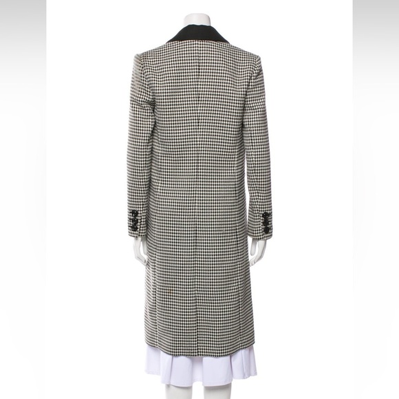 Alice + Olivia Sienna Houndstooth Coat Blazer Jacket Black White Wool Look S - Picture 9 of 10